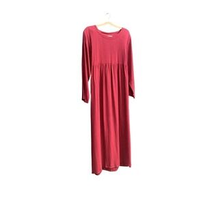 Motherhood Dress‎ Women's Large Red Black Plaid Long Sleeve Maxi Maternity